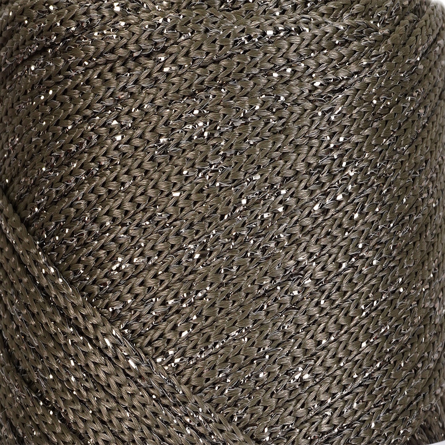 Sparkle Polyester Macrame Cord 2mm x 250 yards (750 feet) - Olive Drab Sparkle