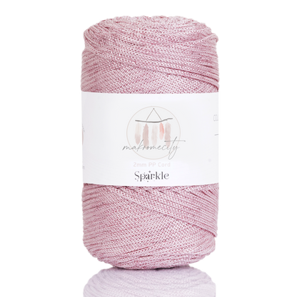 Sparkle Polyester Macrame Cord 2mm x 250 yards (750 feet)  - Baby Pink Sparkle