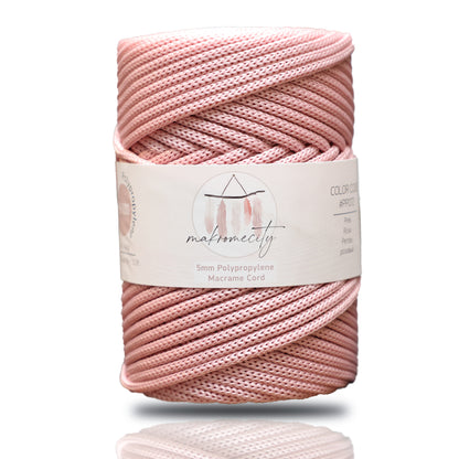Polyester Macrame Cord 5mm x 104 Yards (311 feet) Polypropylene - Pink