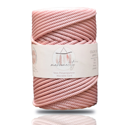 Polyester Macrame Cord 5mm x 104 Yards (311 feet) Polypropylene - Pink