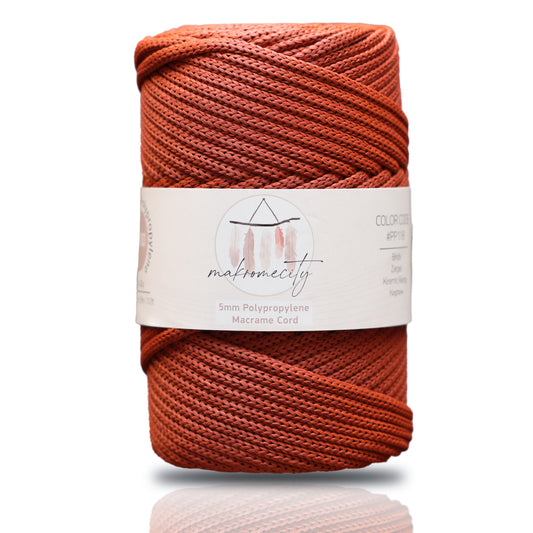 Polyester Macrame Cord 5mm x 104 Yards (311 feet) Polypropylene - Brick