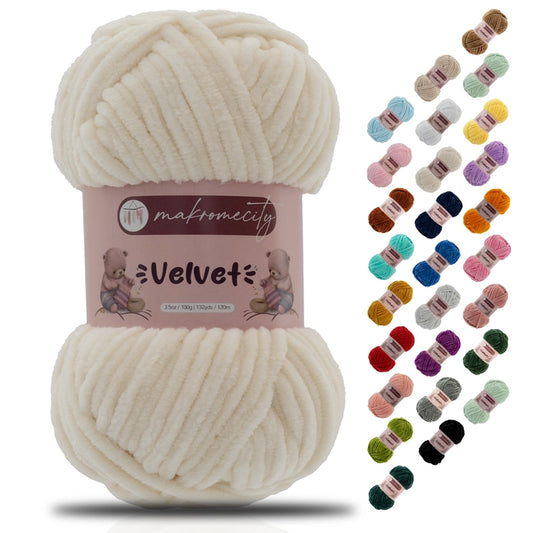Velvet Yarn Premium Chenille Yarn, Ultra Soft, Anti-Pilling