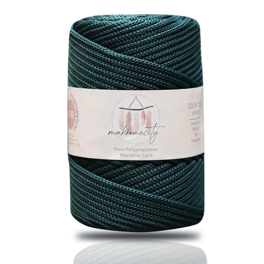 Polyester Macrame Cord 5mm x 104 Yards (311 feet) Polypropylene - Forest Green