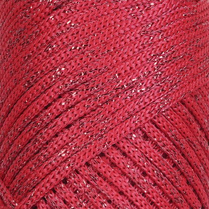 Sparkle Polyester Macrame Cord 2mm x 125 yards (375 feet)  - Red Sparkle