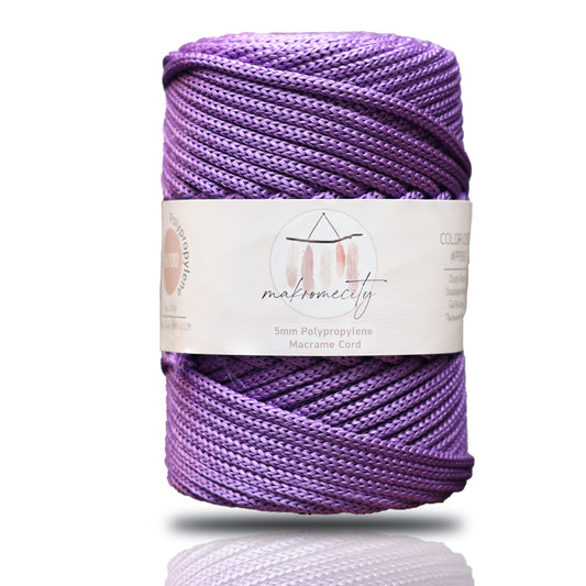 Polyester Macrame Cord 5mm x 104 Yards (311 feet) Polypropylene - Lilac