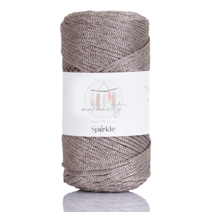 Sparkle Polyester Macrame Cord 2mm x 250 yards (750 feet)  - Mink Sparkle