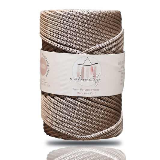 Polyester Macrame Cord 5mm x 104 Yards (311 feet) Polypropylene - Mink