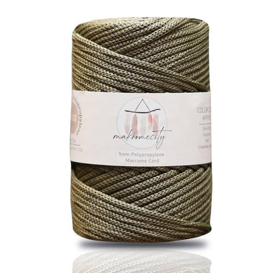 Polyester Macrame Cord 5mm x 104 Yards (311 feet) Polypropylene - Olive Drab