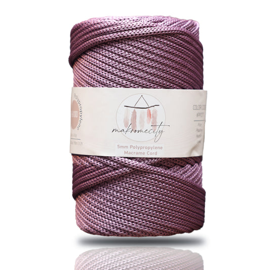Polyester Macrame Cord 5mm x 104 Yards (311 feet) Polypropylene - Plum