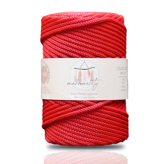 Polyester Macrame Cord 5mm x 104 Yards (311 feet) Polypropylene - Red