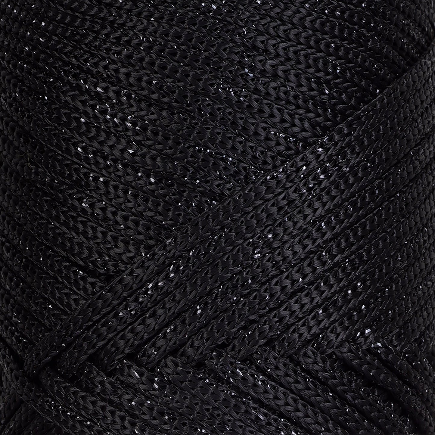 Sparkle Polyester Macrame Cord 2mm x 250 yards (750 feet)  - Black Sparkle