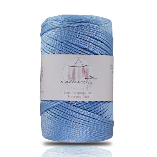 Polyester Macrame Cord 2mm x 250 yards (750 feet)  - Baby Blue