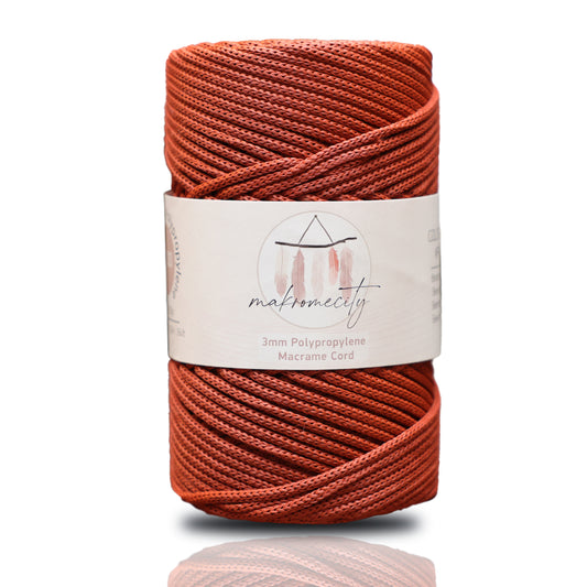 Polyester Macrame Cord 3mm x 131 Yards (394 feet) Polypropylene - Brick