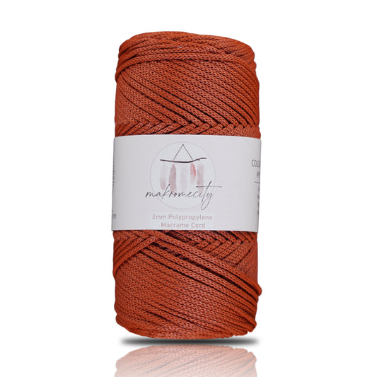 Polyester Macrame Cord 2mm x 125 Yards (375 feet) 2mm Polypropylene - Brick