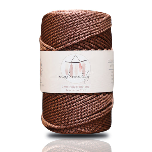 Polyester Macrame Cord 3mm x 131 Yards (394 feet) Polypropylene - Copper