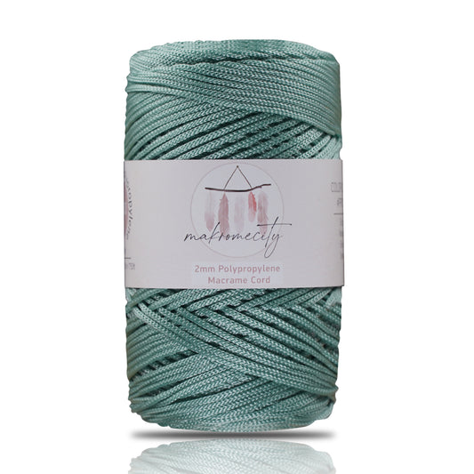 Polyester Macrame Cord 2mm x 250 yards (750 feet)  - Crepe Green