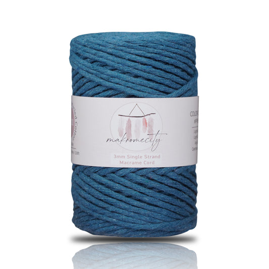 Single Strand Macrame Cord 3 mm x 109 Yards (328 feet) - Navy Blue