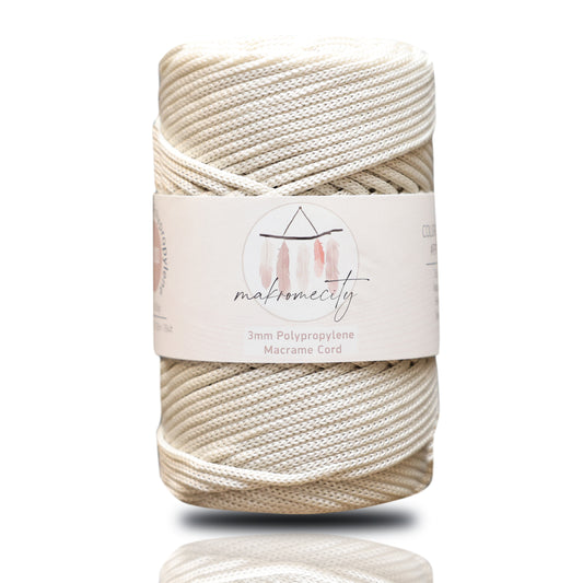 Polyester Macrame Cord 3mm x 131 Yards (394 feet) Polypropylene - Ecru