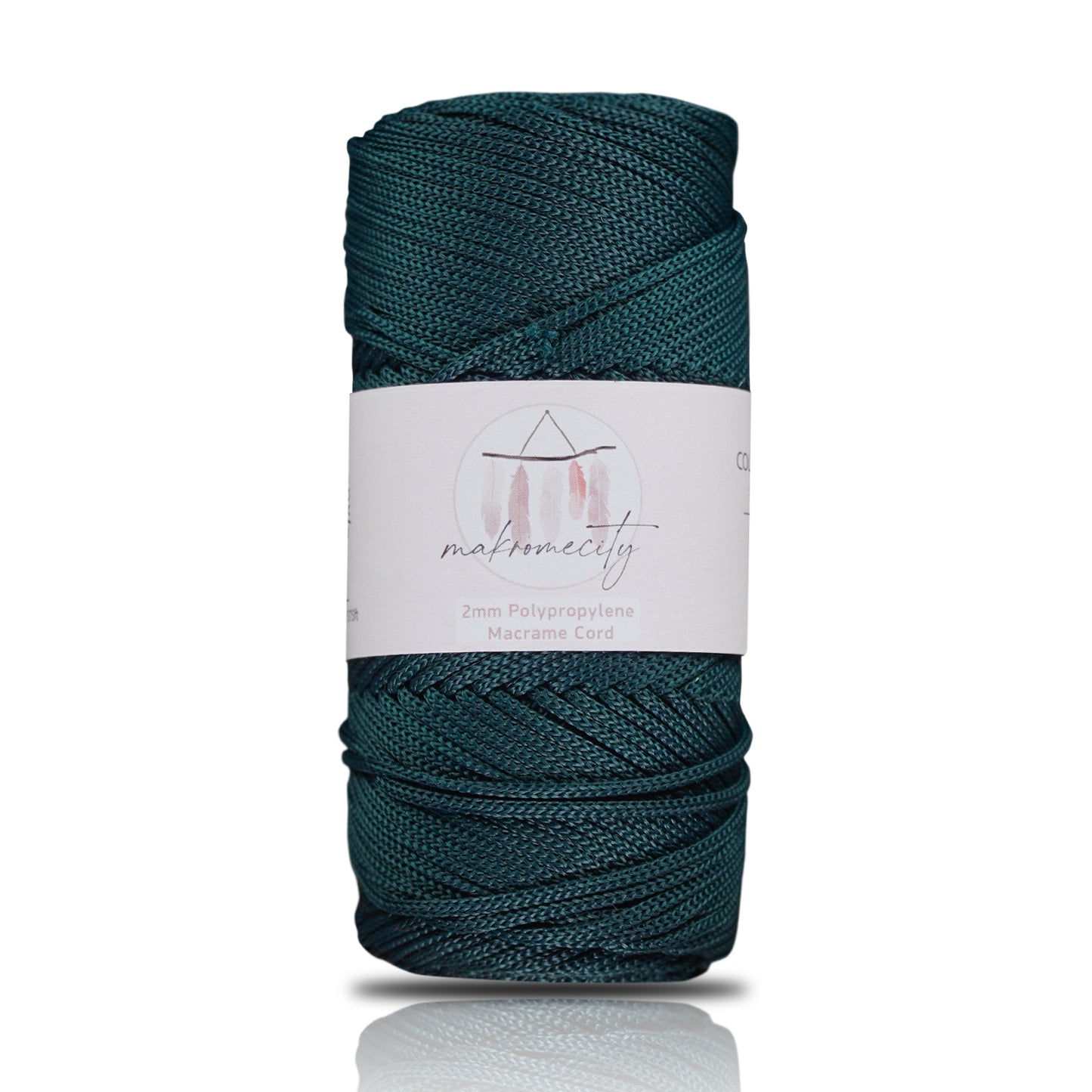 Polyester Macrame Cord 2mm x 125 Yards (375 feet) 2mm Polypropylene - Forest Green