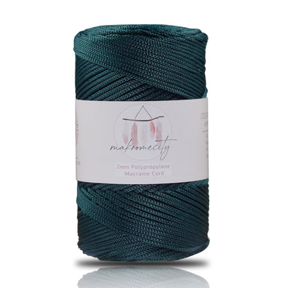 Polyester Macrame Cord 2mm x 250 yards (750 feet)  - Forest Green