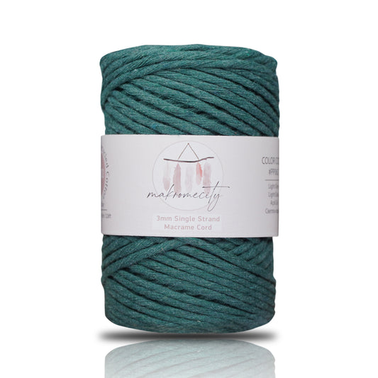 Single Strand Macrame Cord 3 mm x 109 Yards (328 feet) - Forest Green