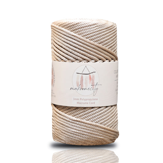 Polyester Macrame Cord 3mm x 131 Yards (394 feet) Polypropylene - Latte