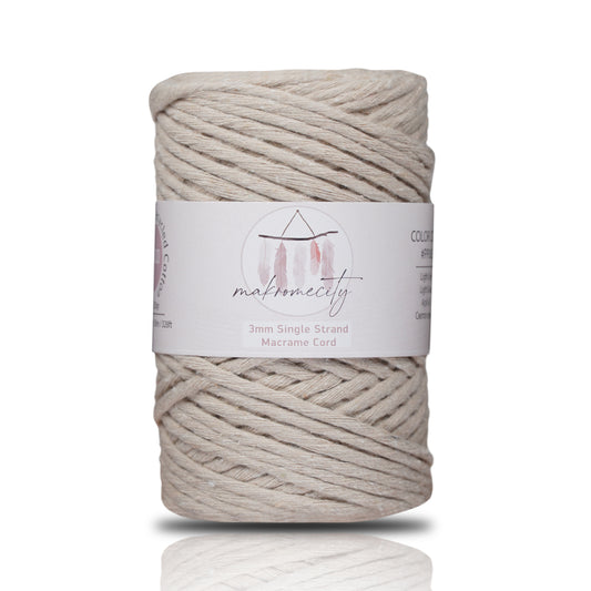 Single Strand Macrame Cord 3 mm x 109 Yards (328 feet) - Latte