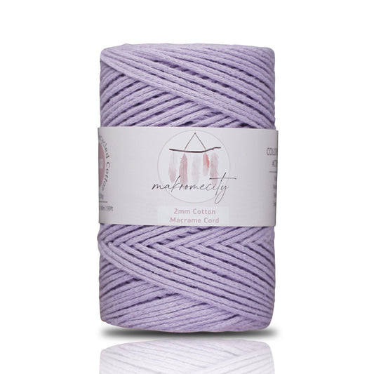 Cotton Macrame Cord 2mm x 195 Yards (590 feet) 2mm - Lilac