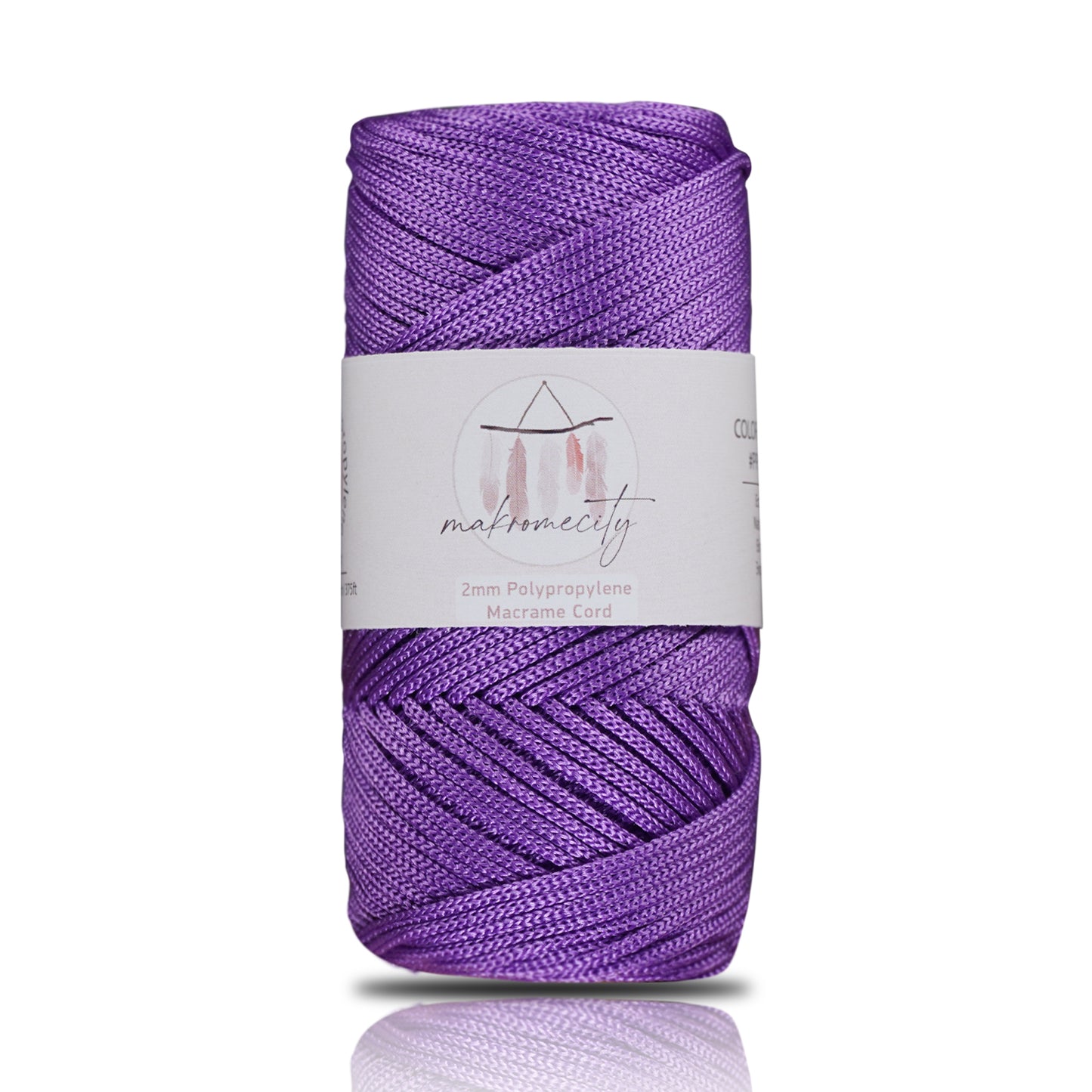 Polyester Macrame Cord 2mm x 125 Yards (375 feet) 2mm Polypropylene - Lilac