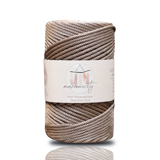 Polyester Macrame Cord 3mm x 131 Yards (394 feet) Polypropylene - Mink