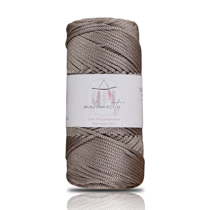 Polyester Macrame Cord 2mm x 125 Yards (375 feet) 2mm Polypropylene - Mink