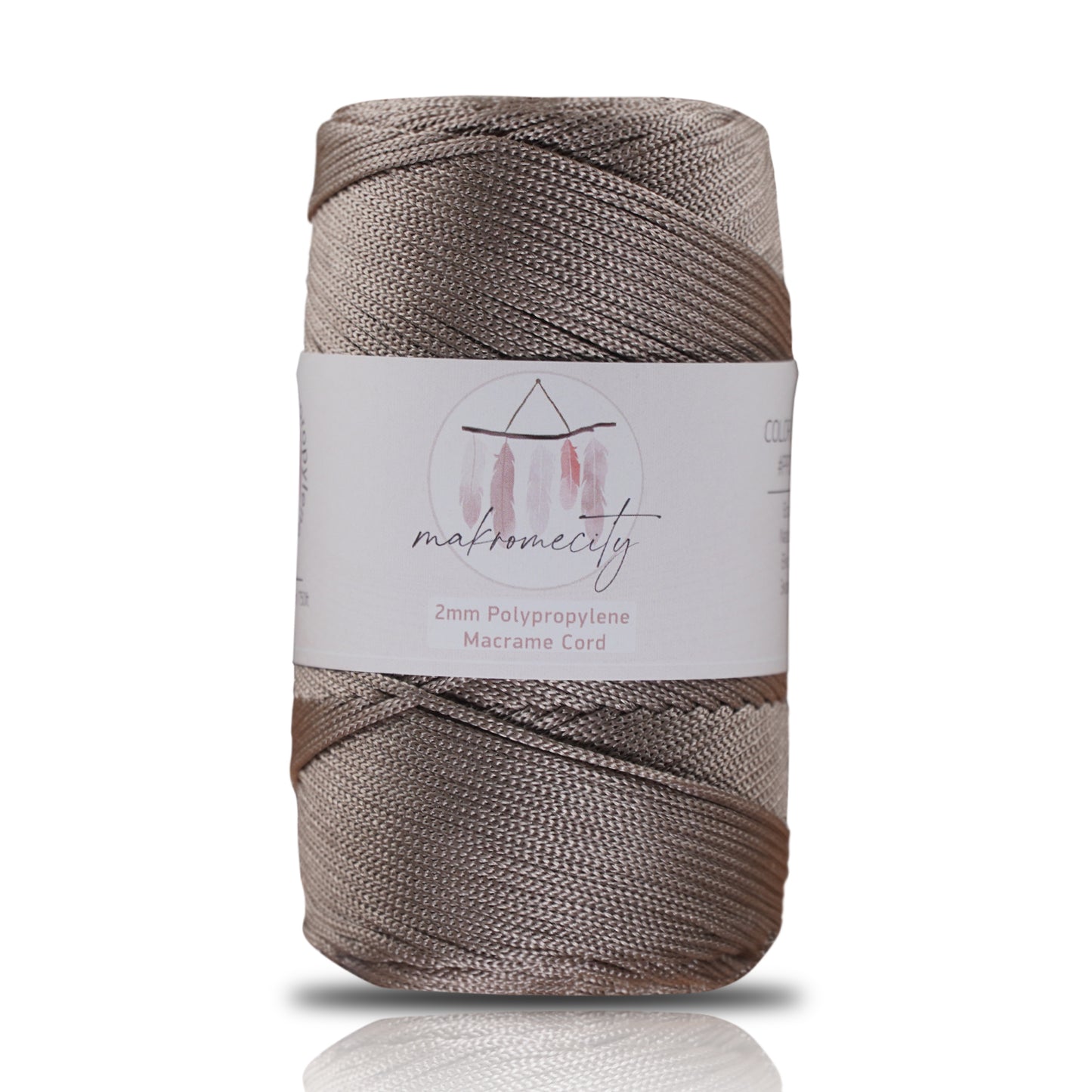 Polyester Macrame Cord 2mm x 250 yards (750 feet)  - Mink