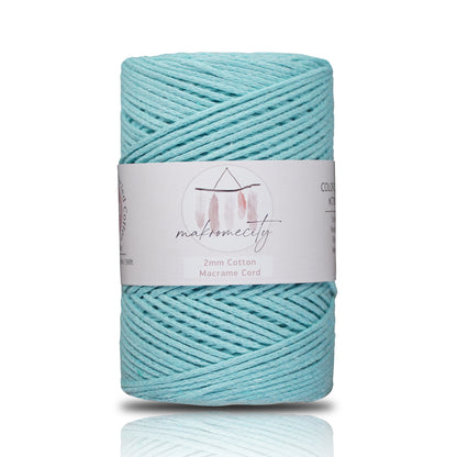 Cotton Macrame Cord 2mm x 195 Yards (590 feet) 2mm - Mint