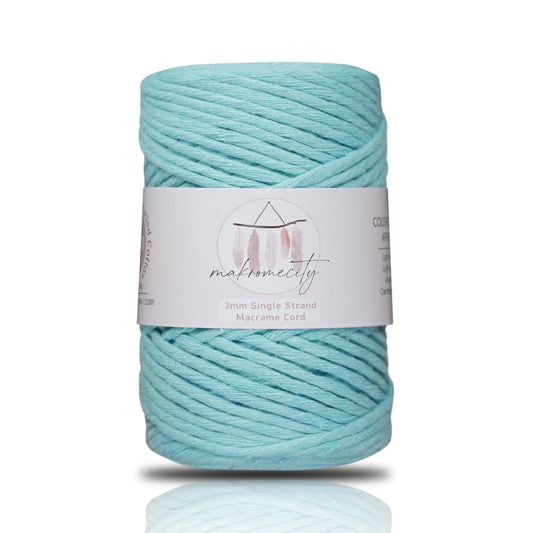 Single Strand Macrame Cord 3 mm x 109 Yards (328 feet) - Mint