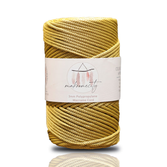 Polyester Macrame Cord 3mm x 131 Yards (394 feet) Polypropylene - Mustard
