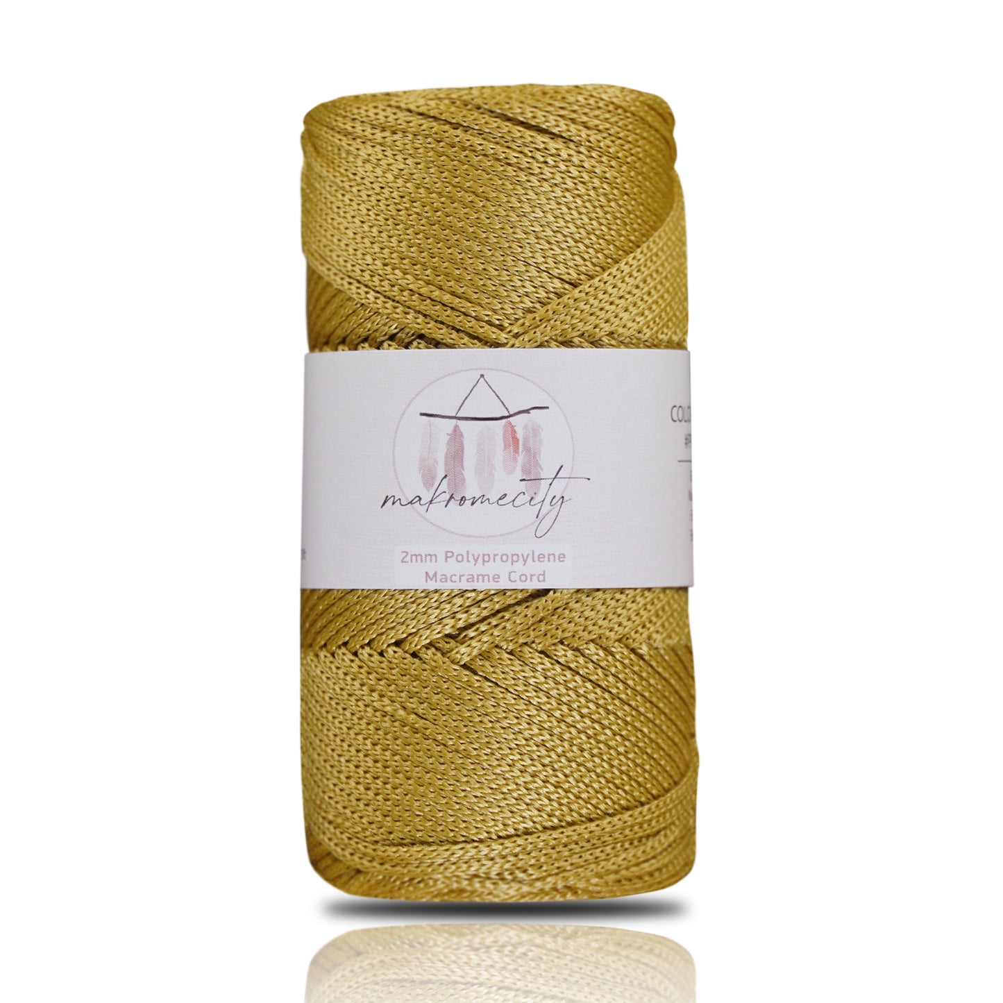 Polyester Macrame Cord 2mm x 125 Yards (375 feet) 2mm Polypropylene - Mustard