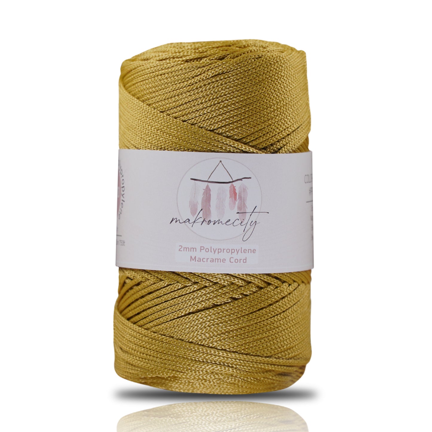 Polyester Macrame Cord 2mm x 250 yards (750 feet)  - Mustard