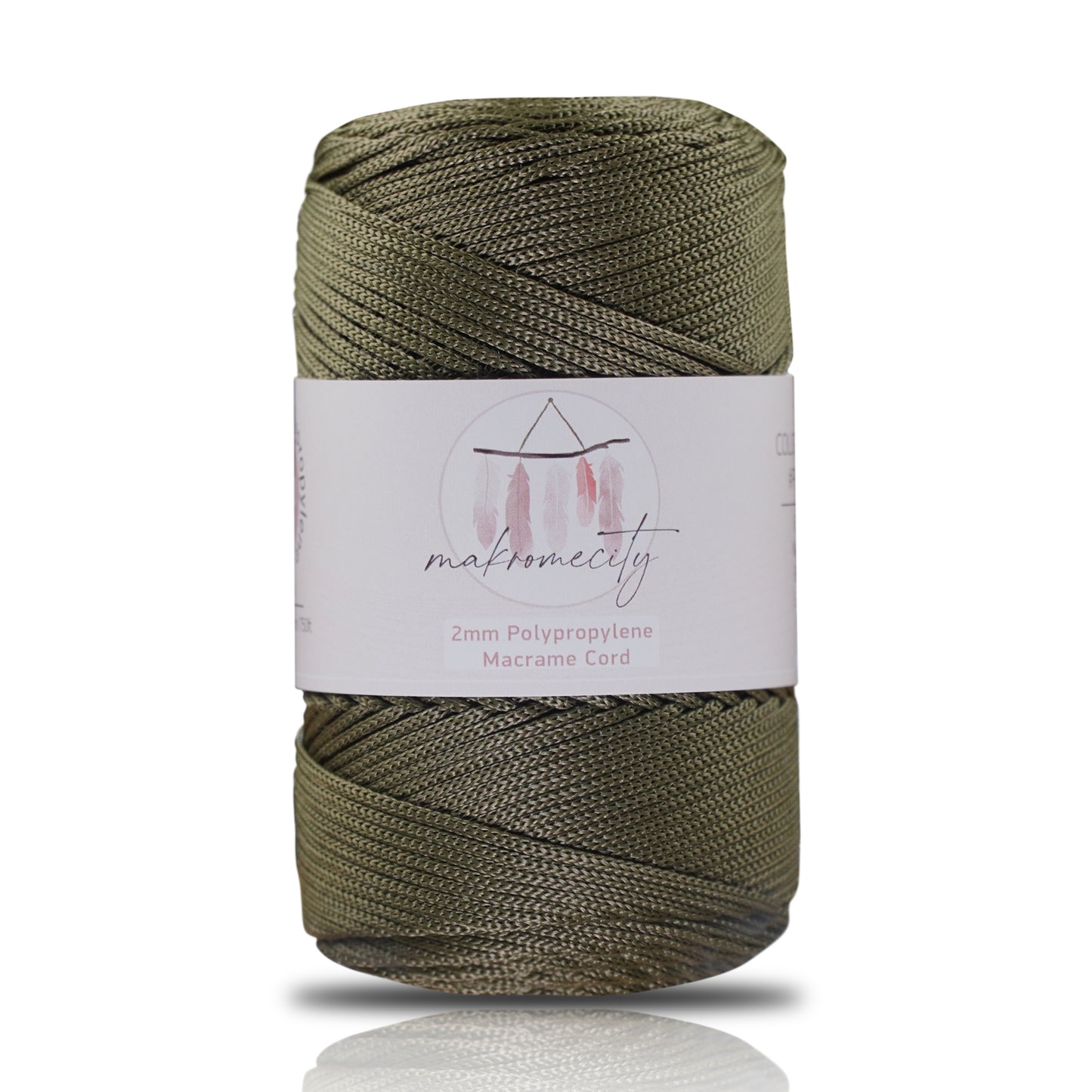 Polyester Macrame Cord 2mm x 250 yards (750 feet)  - Olive Drab