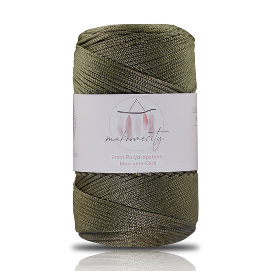 Polyester Macrame Cord 2mm x 250 yards (750 feet)  - Olive Drab