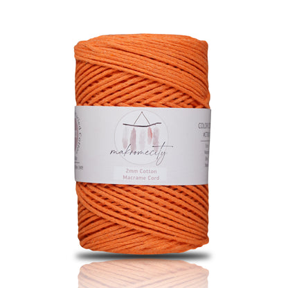 Cotton Macrame Cord 2mm x 195 Yards (590 feet) 2mm - Orange