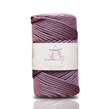 Polyester Macrame Cord 3mm x 131 Yards (394 feet) Polypropylene - Plum