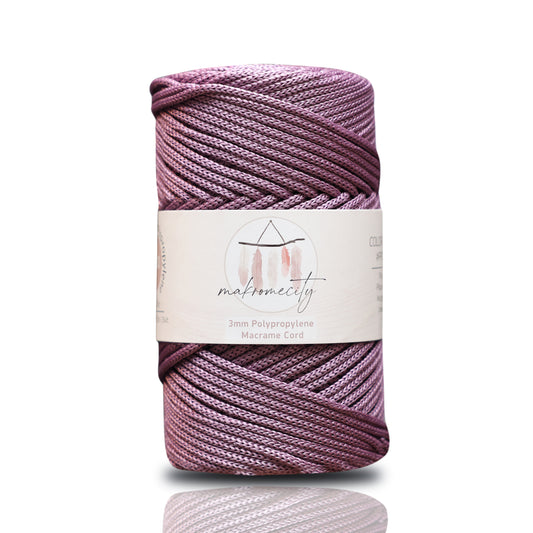 Polyester Macrame Cord 3mm x 131 Yards (394 feet) Polypropylene - Plum