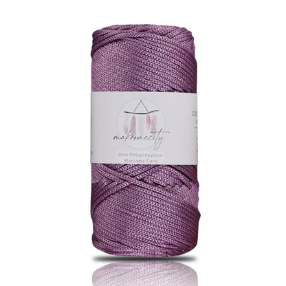 Polyester Macrame Cord 2mm x 125 Yards (375 feet) 2mm Polypropylene - Plum