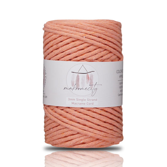 Single Strand Macrame Cord 3 mm x 109 Yards (328 feet) - Salmon Pink
