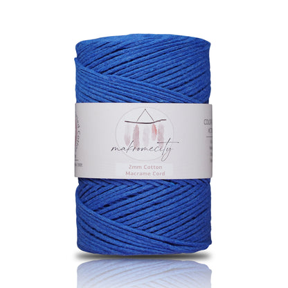 Cotton Macrame Cord 2mm x 195 Yards (590 feet) 2mm - Sax Blue