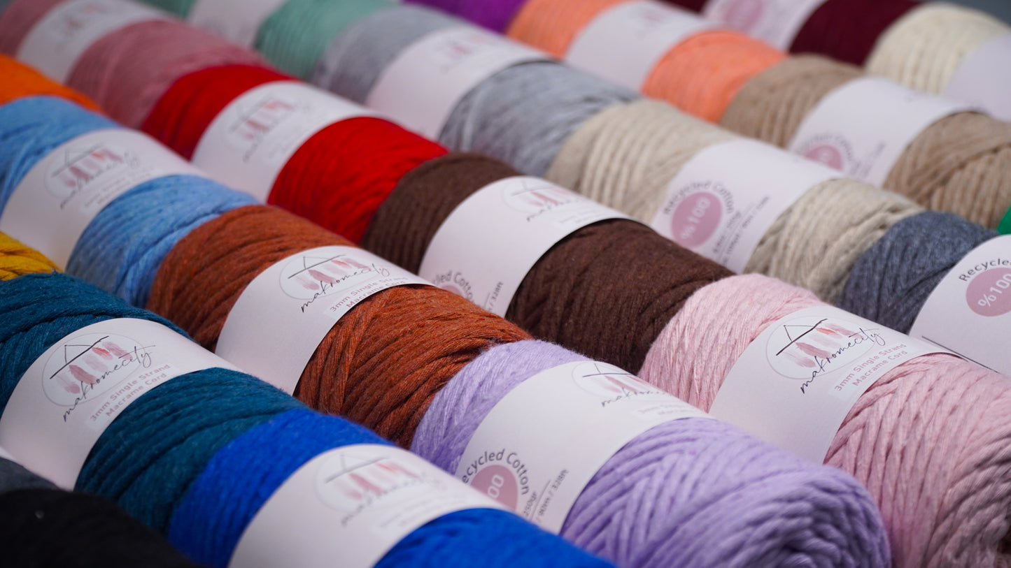 Single Strand Macrame Cord 3 mm x 109 Yards (328 feet) - Salmon Pink